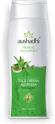 Aushadhi Herbal Shampoo            (Tulsi, Heena, Aloevera)